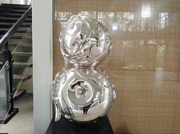 Contemporary Art Stainless Steel Sculpture , Metal Garden Statues Sculptures