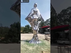 SS316L 5.7 মিটার উচ্চতা আউটডোর বড় পালিশ স্টেইনলেস স্টীল ভাস্কর্য